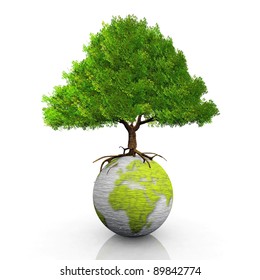 Green Earth Green Tree Stock Illustration 89842774 | Shutterstock