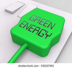 Green Energy Plug And Socket Shows Eco Energy 3d Rendering