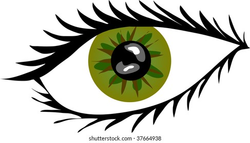 Green Eye with lashes