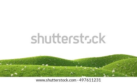 Green field. 3D rendering
