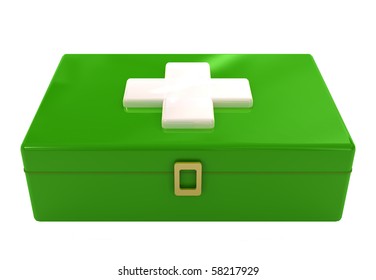 Green First Aid Box Kit Sign