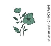 The green flower vector is a graphic representation of a flower colored green in a vector design. This design displays various types of flowers with various distinctive shapes and sizes, but has a dom