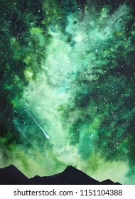 green galaxy illustration