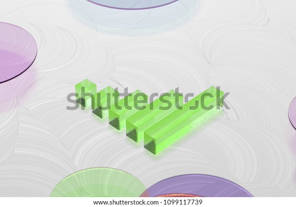 Green Glass Signal of Music Icon\
on the White Oil Background. 3D Illustration of Green Audio,\
Impulse, Music, Signal, Sound Icon Set on the White\
Background.