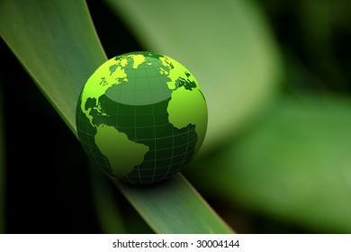 green globe on grass