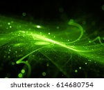 Green glowing new technology in deep space, computer generated abstract background, 3D rendering