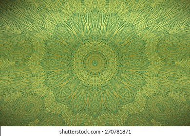 Green golden abstract   background , with   painted  grunge background texture for  design . 