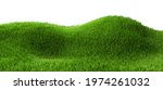 Green grass on the hills on a white background. 3d render
