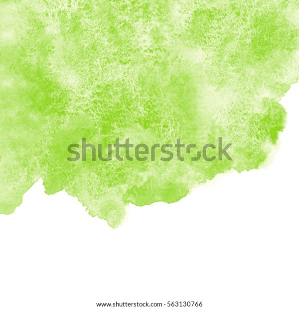 Green Greenery Watercolor Background Painted Spring Stock