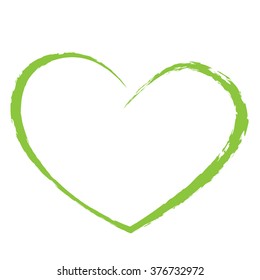 Green Heart Drawing Love Valentine