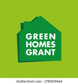 Green Homes Grant Scheme Badge Icon. Green Deal. UK 2020. Energy Efficient Home Improvements