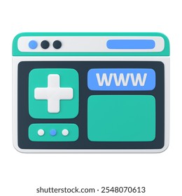 green hospital website 3D Icon Illustration. Low Poly Style - Powered by Shutterstock