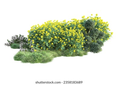 Green landscape isolated on white background. 3d rendering - illustration - Powered by Shutterstock