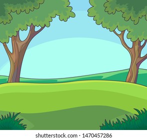 Green Landscape Trees Illustration Stock Illustration 1470457286