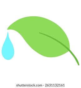 Green Leaf with Water Drop
