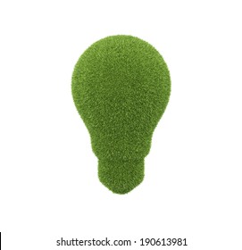 Green lightbulb, isolated.