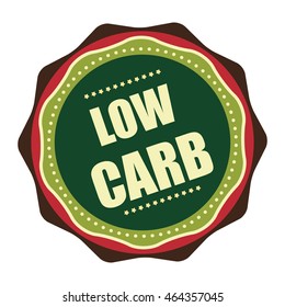 Green Low Carb Product Information Infographics Icon Or Label Isolated On White Background 