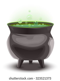 Witch Bucket Boiling Green Liquid Witchs Stock Vector (Royalty Free ...