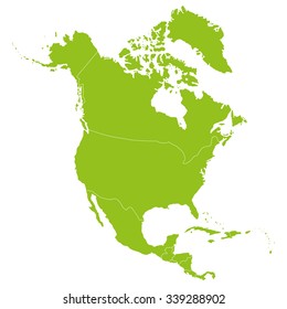 Green Map North America Stock Illustration 339288902 | Shutterstock