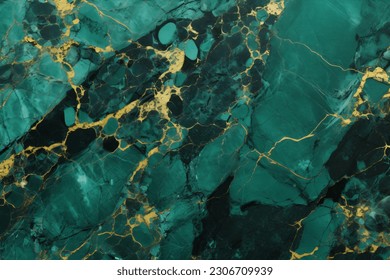 Стоковая иллюстрация: Green marble with gold veins texture