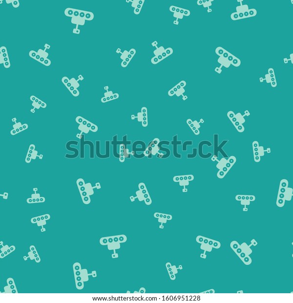 Green Mars rover icon isolated seamless\
pattern on green background. Space rover. Moonwalker sign.\
Apparatus for studying planets surface. \
