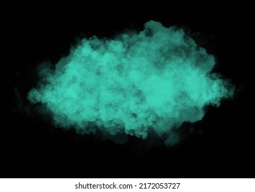 Green Mint Haze Watercolor Splash Painted On Black Background, Pastel Color With Pattern Cloud Texture Effect, With Free Space To Put Letters Illustration Wallpaper