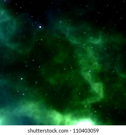 Green Nebula Background