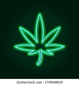 Green Neon Light Marijuana Lief Logo Stock Illustration 1749048029 ...