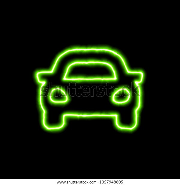 green neon symbol car \
