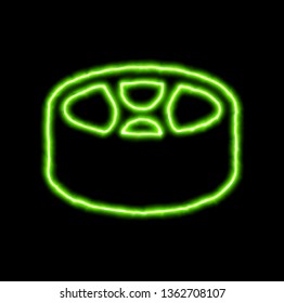 Green Neon Symbol Drum Steelpan  