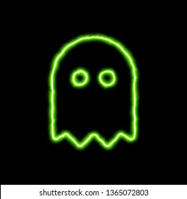 Green Neon Symbol Ghost  