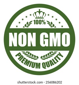 Green Non Gmo Premium Quality Button, Sticker, Icon, Label Isolated On White