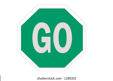 Green Octagon Go Traffic Sign Stock Illustration 1180352 | Shutterstock