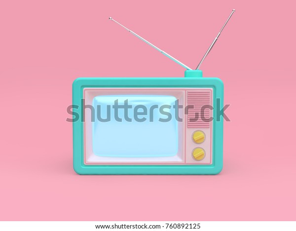 Green Old Television Cartoon Style Pink Stock Illustration 760892125 ...