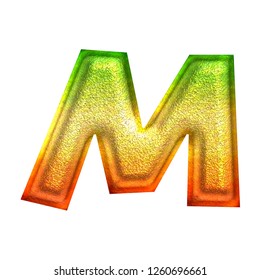 Green Orange Fading Gradient Metallic Letter Stock Illustration ...