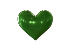 Green Orange Heart Metallic Green 3d