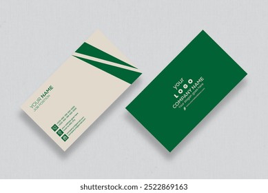 Green Organic Business Card, Business Card Design, Print Template, Brand Identity, Visiting Card, Creative Design, Simple, Minimal, Luxury, Elegant, Stationary, Modern, Corporate Identity - Powered by Shutterstock