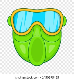 Green Paintball Mask Icon In Cartoon Style On A Background For Any Web Design