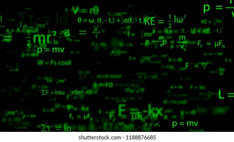 Green Physics Formulas On Black Background Stock Illustration ...