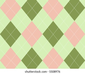 Green And Pink Argyle