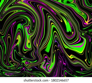 Green Pink Psychedelic Swirl Trippy Artwork Abstract Acrylic Background