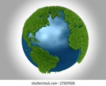 Green Planet - The Atlantic Ocean bordered by North Central South America, and Africa Europe - Powered by Shutterstock