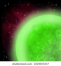 Green Planet In Outer Space