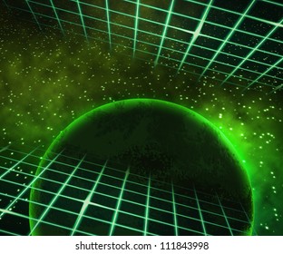 Green Planet Space Background