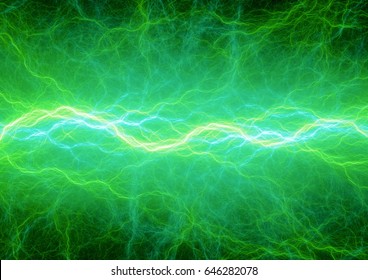 Green Plasma, Abstract Lightning Background