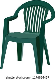 Green Plastic Chair For Outdoor And Garden