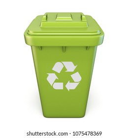 Blue Plastic Recycle Bin 3d Render Stock Illustration 1711430935