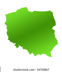 Green Poland Map Isolated On White Stock Illustration 54703867 ...