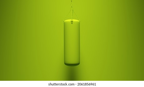 Bolsa de punzonado verde con fondo verde 3d ilustración