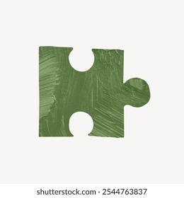 A green puzzle piece illustration. This green puzzle piece symbolizes connection and creativity, perfect for designs focused on teamwork and community. - Powered by Shutterstock